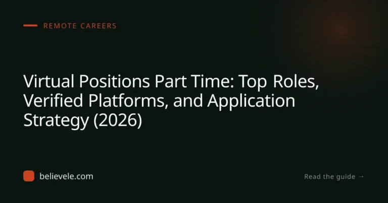Virtual Positions Part Time: Top Roles, Verified Platforms, and Application Strategy (2026)