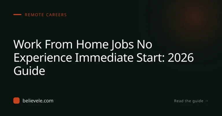Work From Home Jobs No Experience Immediate Start: 2026 Guide