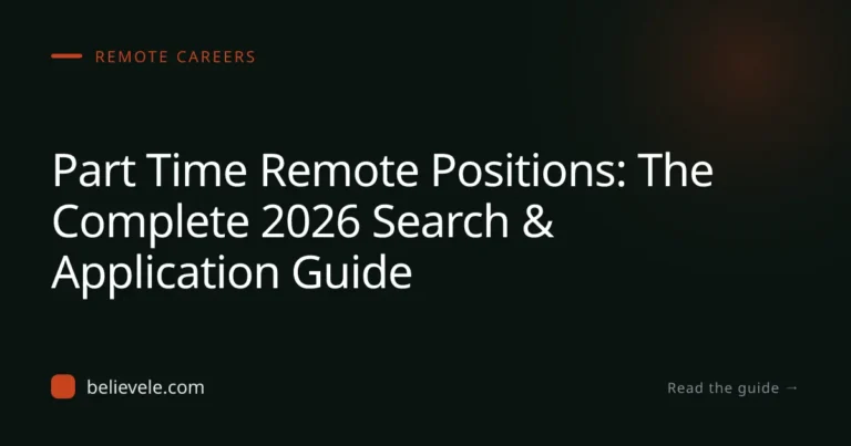 Part Time Remote Positions: 2026 Guide