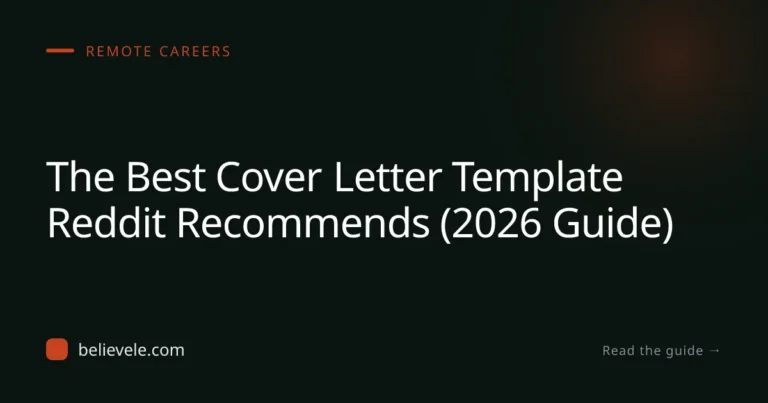 The Best Cover Letter Template Reddit Recommends (2026 Guide)