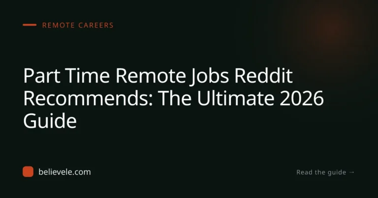 Part Time Remote Jobs Reddit Recommends: The Ultimate 2026 Guide