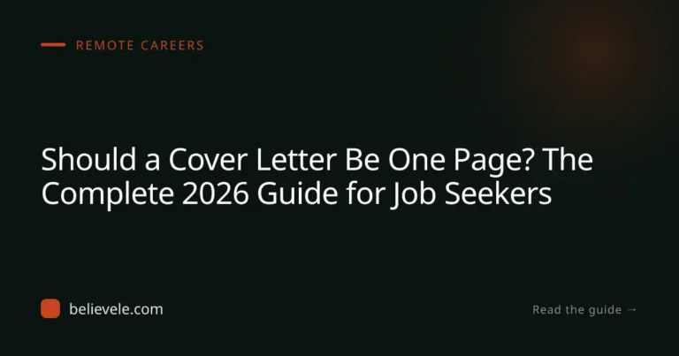 Should a Cover Letter Be One Page? The Complete 2026 Guide for Job Seekers