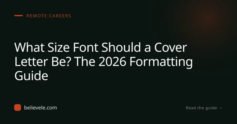 What Size Font Should a Cover Letter Be? The 2026 Formatting Guide