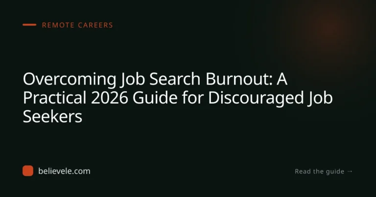 Overcoming Job Search Burnout: A Practical 2026 Guide for Discouraged Job Seekers
